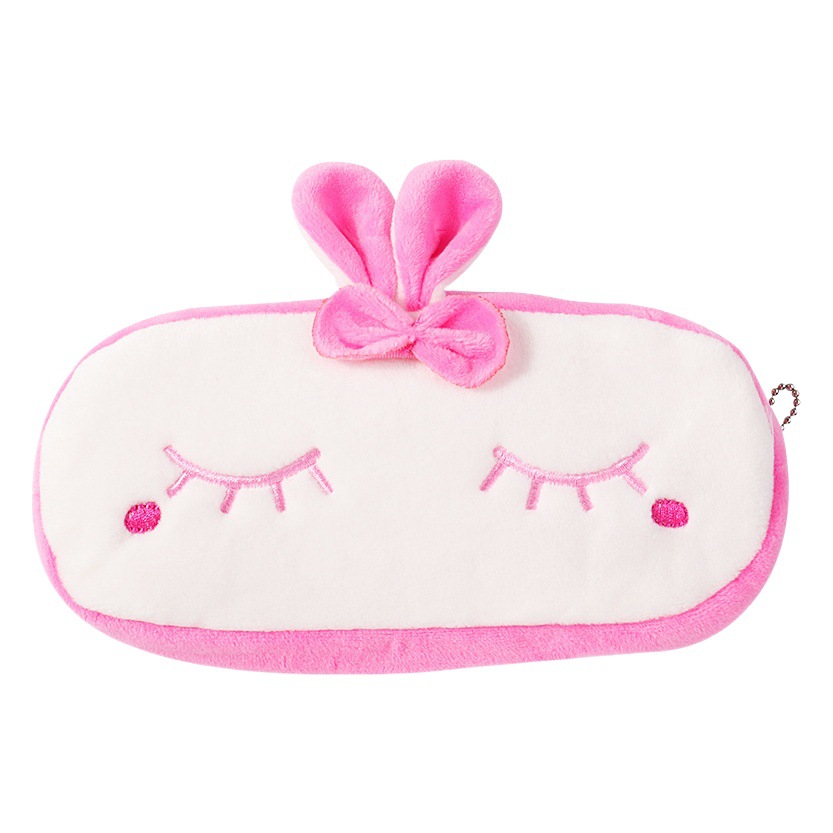 [Ventas directas de la fábrica] Coreano lindo de dibujos animados de gran capacidad caja de lápiz caja de papelería portátil estudiante bolsillo de la moneda de la felpa