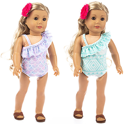 New Mermaid Swimsuit for 18-inch American Girl Doll - Bathing Suit for Baby Doll - Summer Bikini