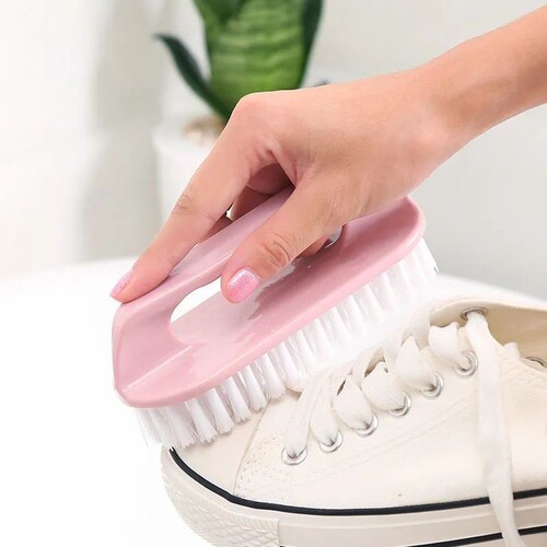 Shoe brush, hard-bristled shoe washing plastic brush, household multi-hand handheld cleaning brush, laundry brush with handle, bathroom brush