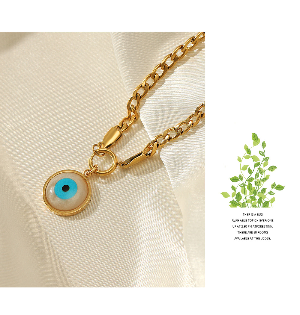 Fashion Devilu0027S Eye Stainless Steel Gold Plated Bracelets Necklace