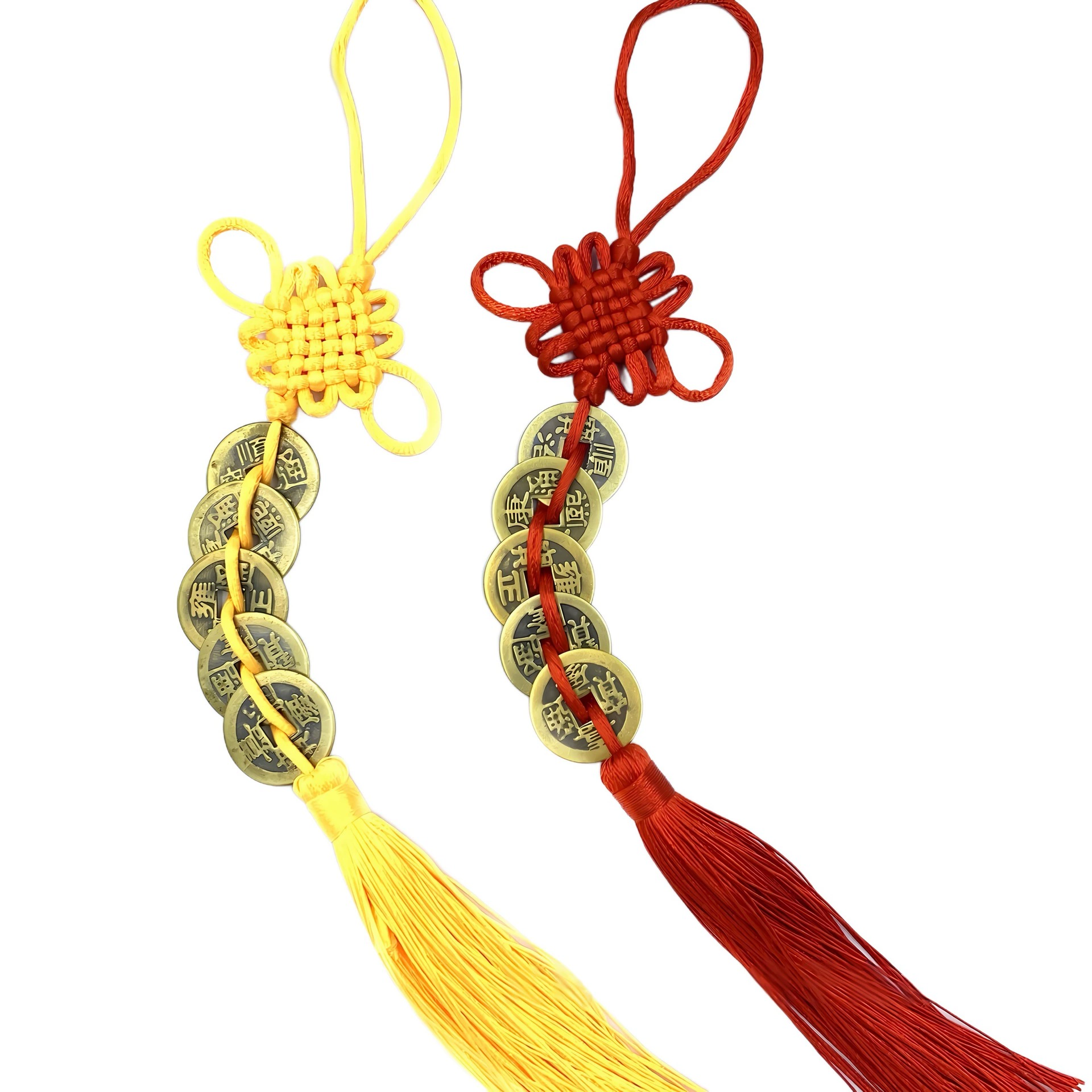 Pure copper Five Emperors coin hanging string ancient coin pendant home door and window car stall small gift pendant