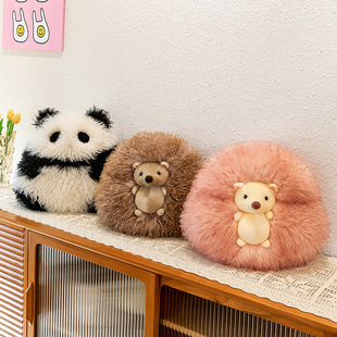 Animal Panda Pillow Fried Doll Plush Toy Ball Hedgehog Doll Birthday Gift Cushion Wholesale Soft Cute