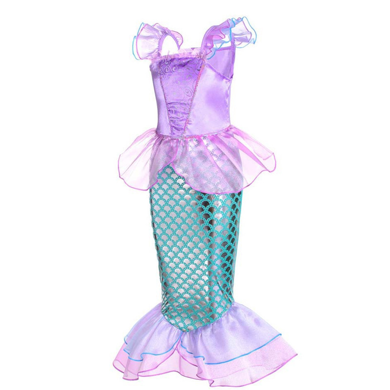 Rápida explosión transfronteriza Ariel sirena princesa ropa de Halloween juegos de rol para niños vestido púrpura