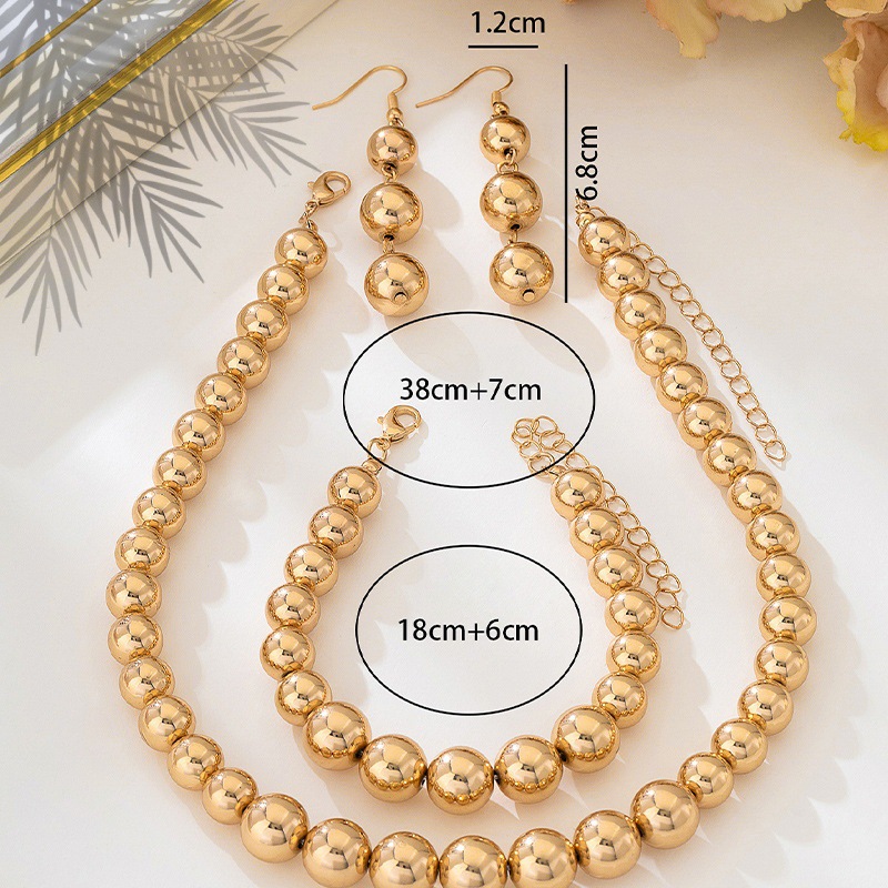 Cyber Stil Perlenkette Armband Und Ouerring Set Modesch_voghion.com