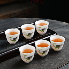 羊脂玉瓷中式主人杯泡茶杯功夫茶具单杯家用品茗杯喝茶杯套组