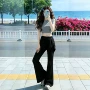 拖地新款显瘦高腰阔腿裤