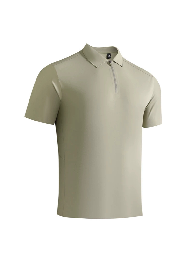 Quick dry summer elastic polo for men and women with zipper