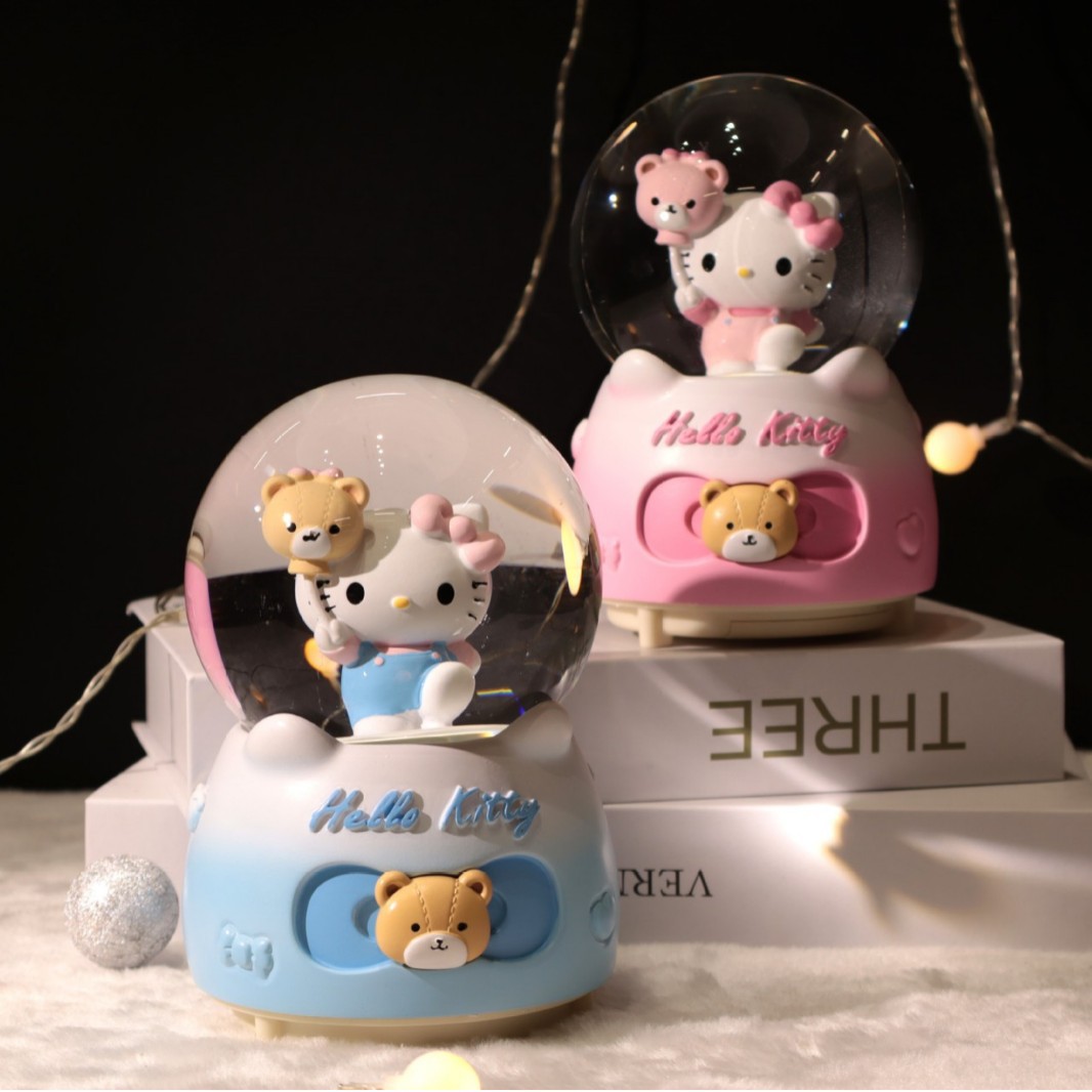 풍선 헬로키티 오르골 대형 크리스탈 볼 공장 직판 침실 음악 조명 분위기 장식품