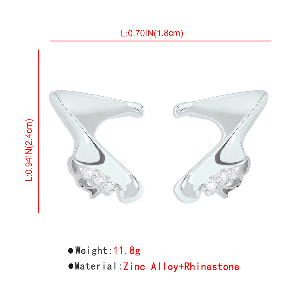 Mode Geometrische Diamantohrringe Modelegierung Ohrringe display picture 7