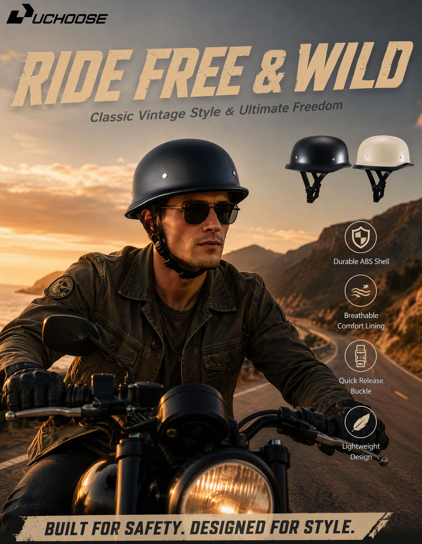 Cycling helmet, safety helmet, retro half helmet, summer electric vehicle motorcycle helmet, soldier helmet, 3C certified