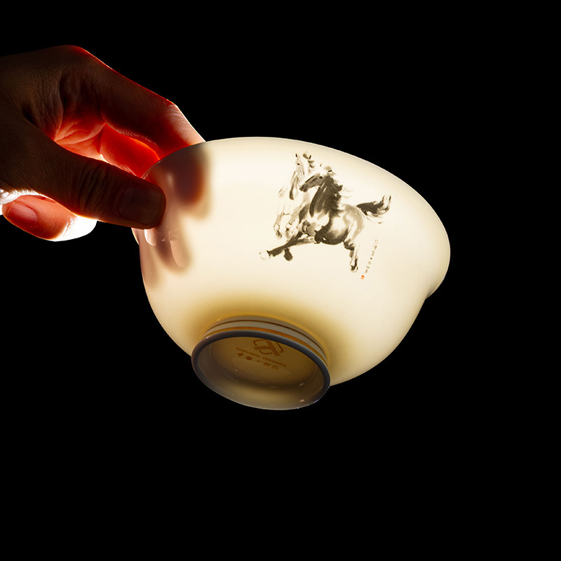 Xu Beihong Benmatu set de platos de porcelana de hueso set de platos de platos de cerámica horneada de alta temperatura tazón de fideos caseros image 2