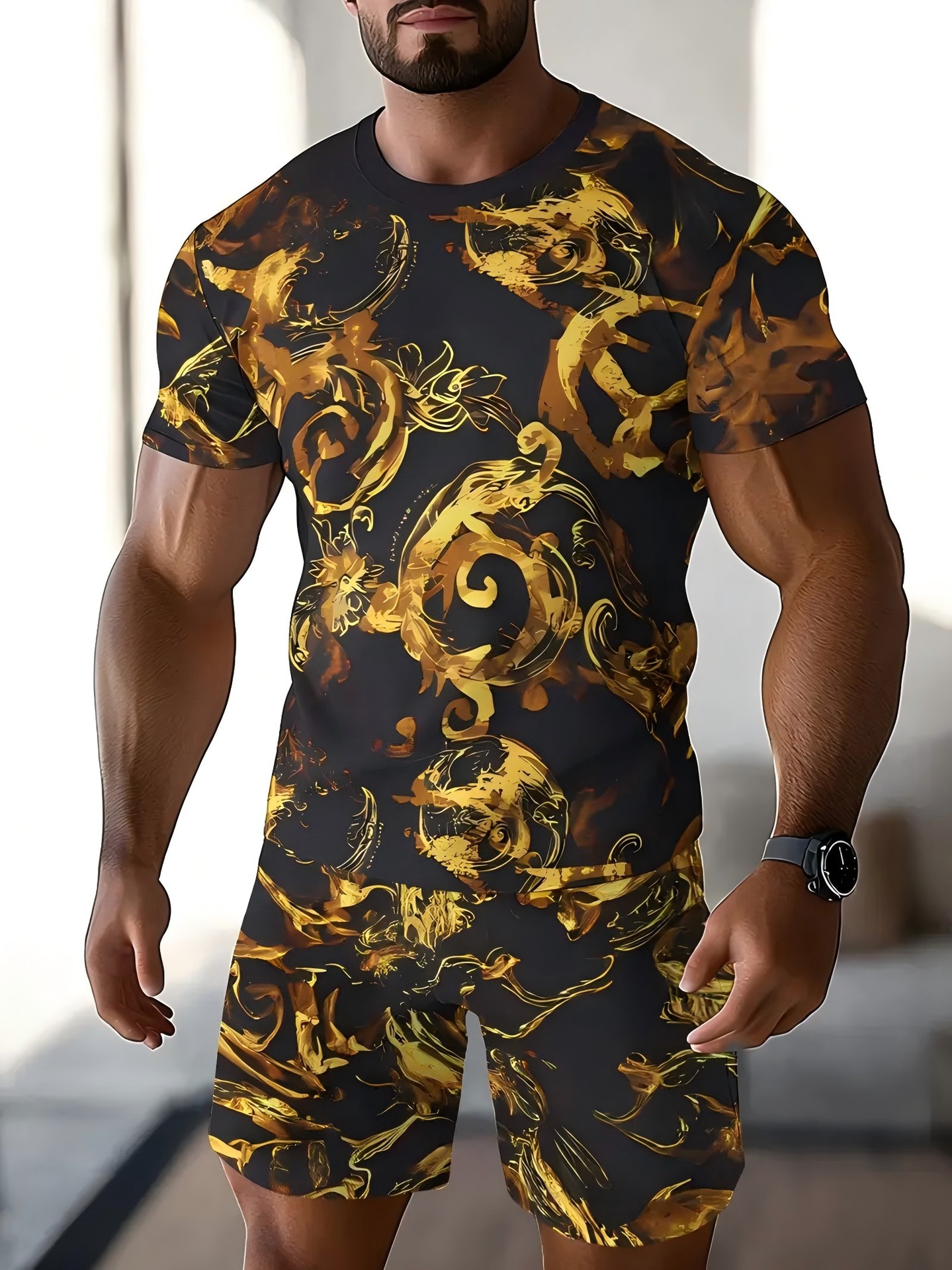 Comercio exterior europeo y americano nuevo estilo 2025 nueva tendencia de la moda de alta calidad camiseta de manga corta pantalones cortos traje ME2 MA1