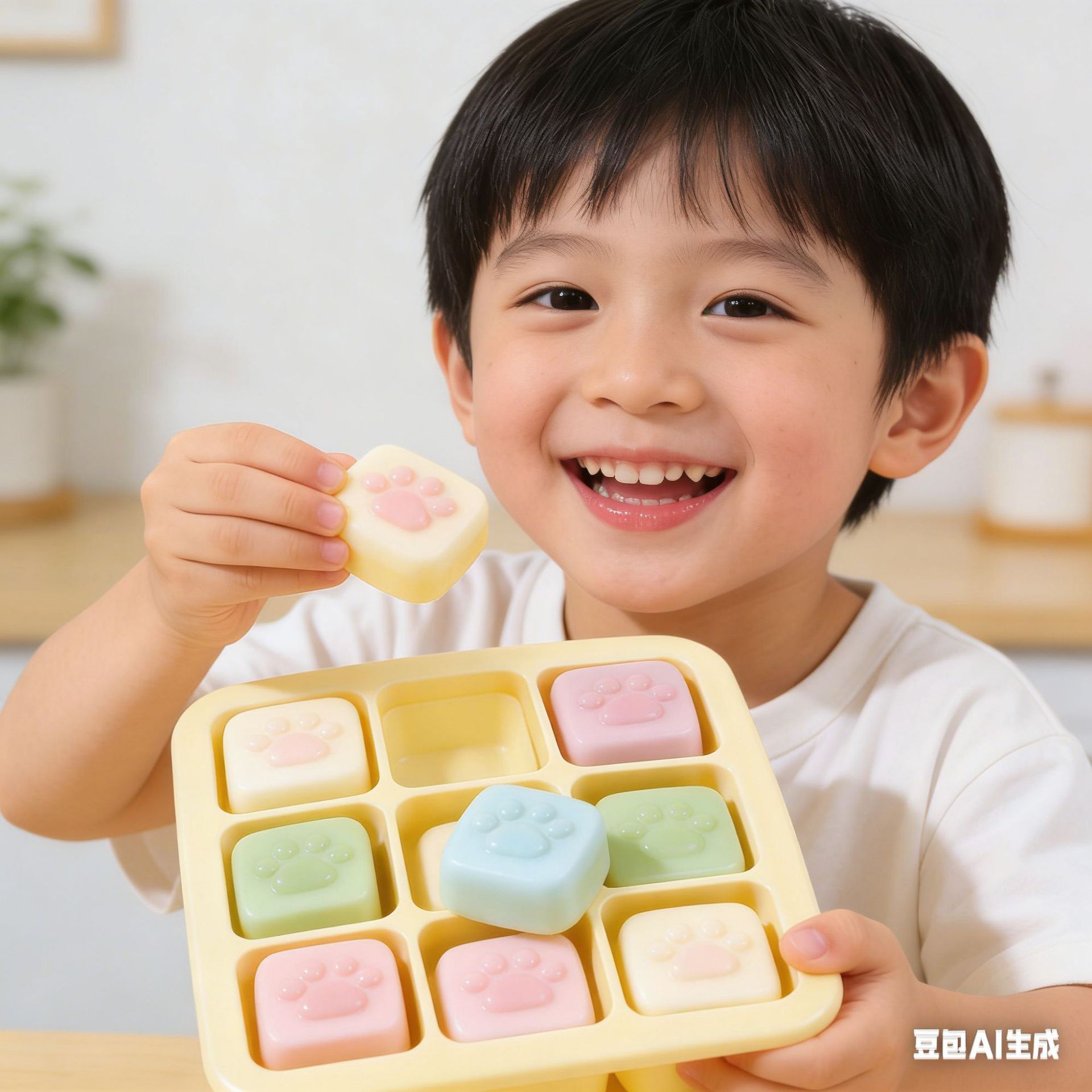 Cat's Claw Jiugongge Baby Food Supplemented Steamed Cake Silicone Mold Storage Box Jelly Bowl Cake Chocolate Milk Jelly Grinder