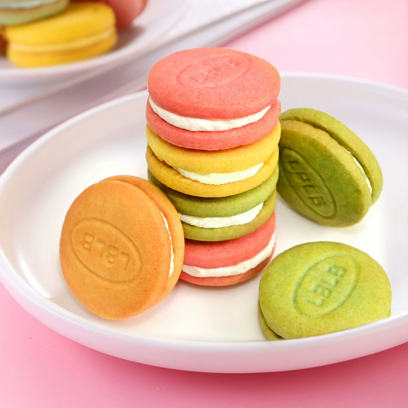 AJI jump jump sugar Macaron sandwich biscuits 133g multi -flavored office net red casual snack food wholesale