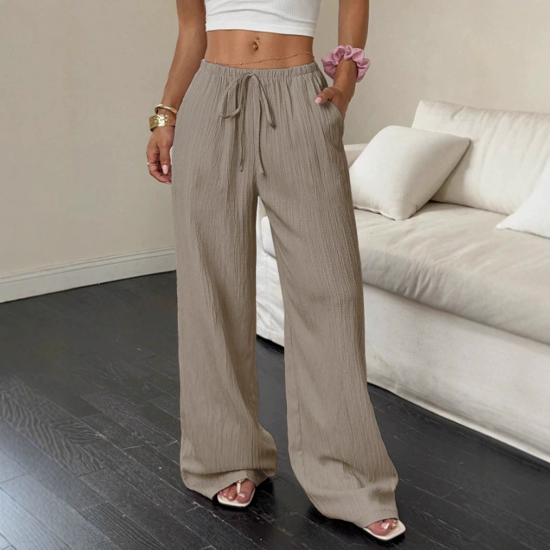 15 цветов в наличии, новые женские брюки осени 2025 года для трансграничной торговли на Amazon (Европа и Америка), свободные домашние повседневные однотонные брюки с широкими штанинами