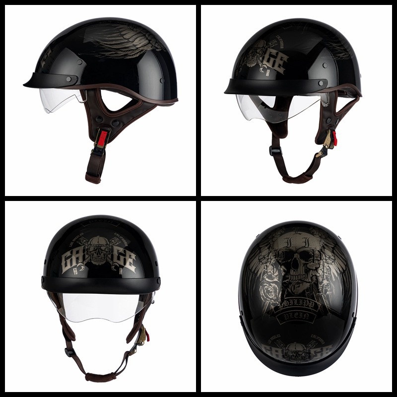 Electric Motorcycle Helmet Retro Half Helmet 3C Certified Fashionable Stylish Summer Sun Protection Cycling Scoop Helmet Factory Direct Sale