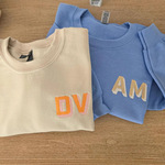 含刺绣 阴影名字 圆领卫衣 小狗连帽衫 运动衫绣花 1条起 跨境