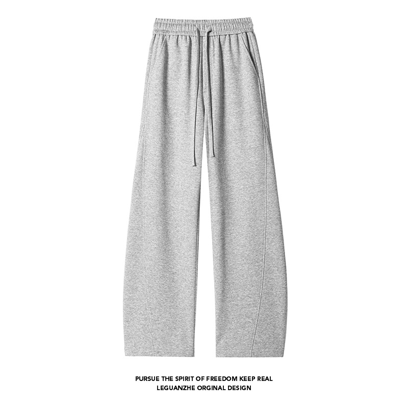 American High Street Scimitar Pants Men's Spring & Fall Trendy Wide-Leg Gray Sports Pants Retro Loose Straight Casual Pants