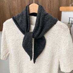三角巾秋冬新款纯色柔软亲肤高品质搭衬衫领巾毛线针织围脖小披肩