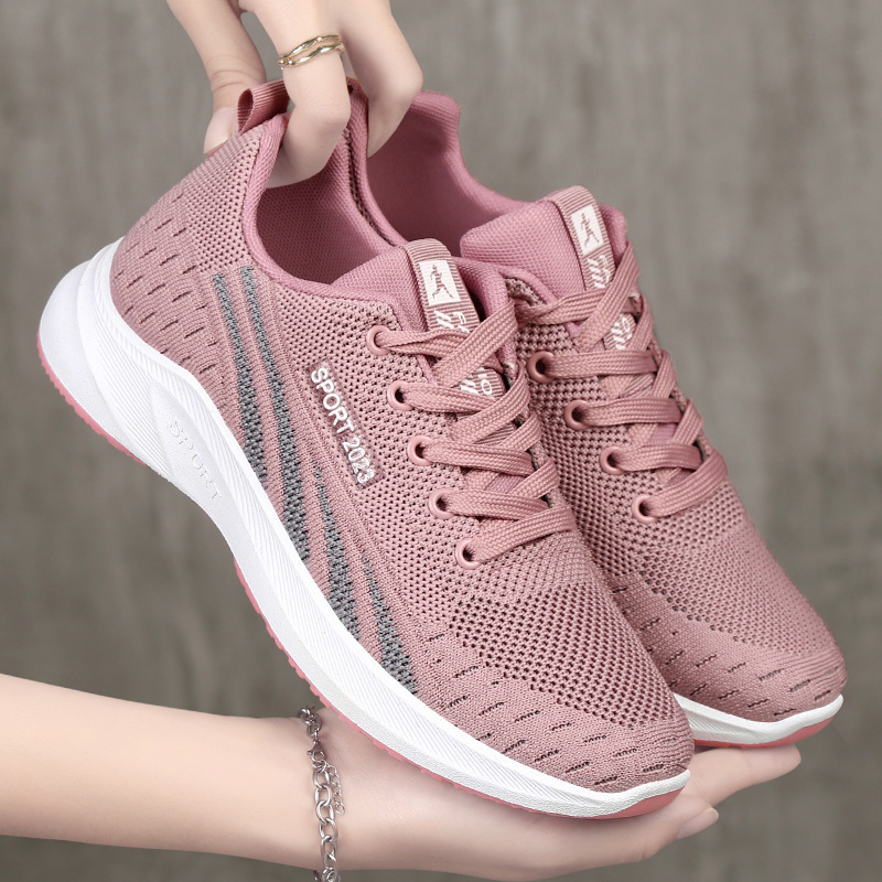 New Spring and Autumn Women's Shoes, Soft Soles, Non-Tiring Casual Shoes, Breathable and Comfortable Running Shoes, Versatile Simple Sports Shoes for Women