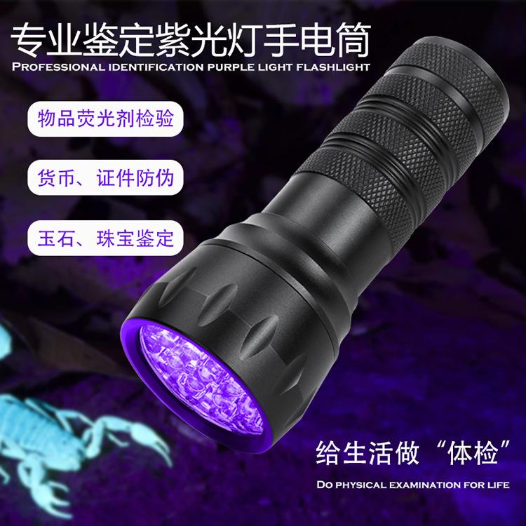 Uv Glue Curing Lamp 395 Purple Light Quick-Drying Ultraviolet Lamp 21Led Shadowless Glue Bonding Purple Light Flashlight