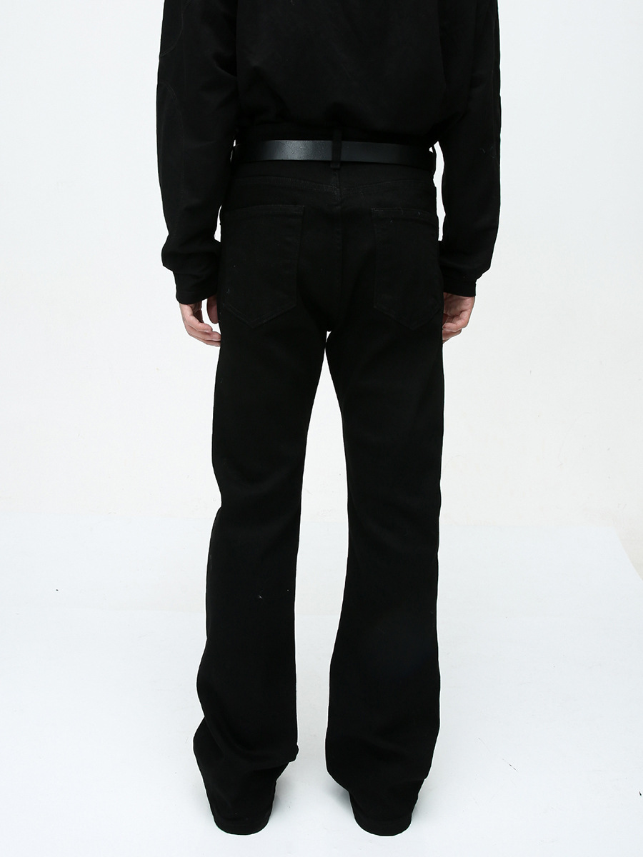 MTLCLOTHES ropa de hombre | Vaqueros bootcut elásticos ajustados negros sencillos estilo europeo y americano Four Seasons