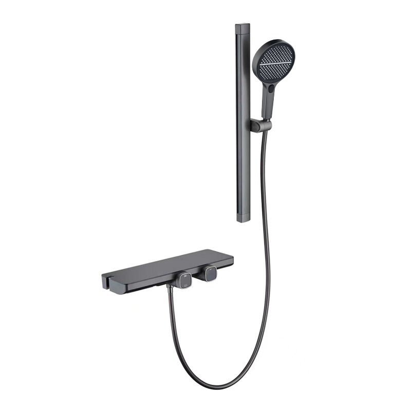 Estilo simple blanco cobre cabeza de ducha traje split baño simple baño pistola gris Hotel grifo