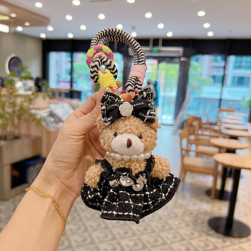 Light coffee bear black skirt
