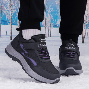 New Winter Dad Shoes Fleece-Lined to Heattech and Waterproof Umbrella Cloth Non-Slip Sole Sports and Leisure Middle-Aged and Elderly Walking Shoes for Men