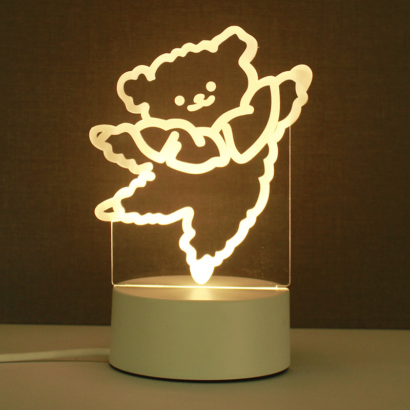 3d小夜灯卸売り来図創意プレゼント電気スタンドクロスボーダー爆金雰囲気ベッドヘッドライト定アクリル製ロゴ|undefined