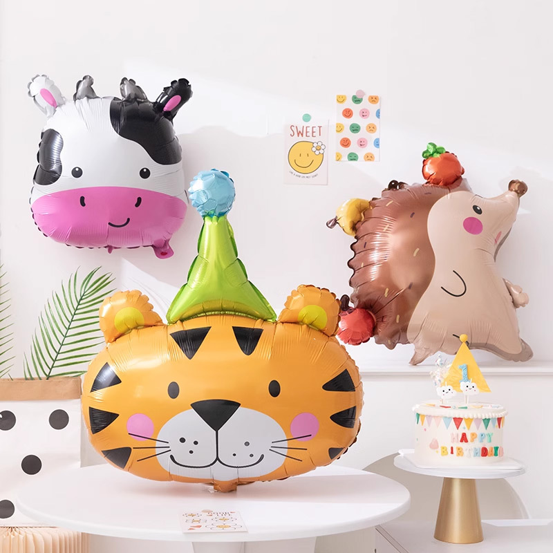 サーカステーマアルミフィルムバルーン子供の赤ちゃんの最初の誕生日動物幼稚園学校パーティー装飾|undefined