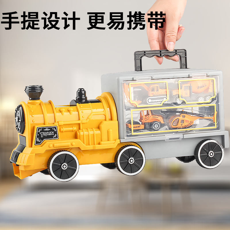 Tren de almacenamiento para niños, modelo de coche de juguete educativo, simulación de coche de ingeniería contra incendios, juguete, regalo para niños y niñas