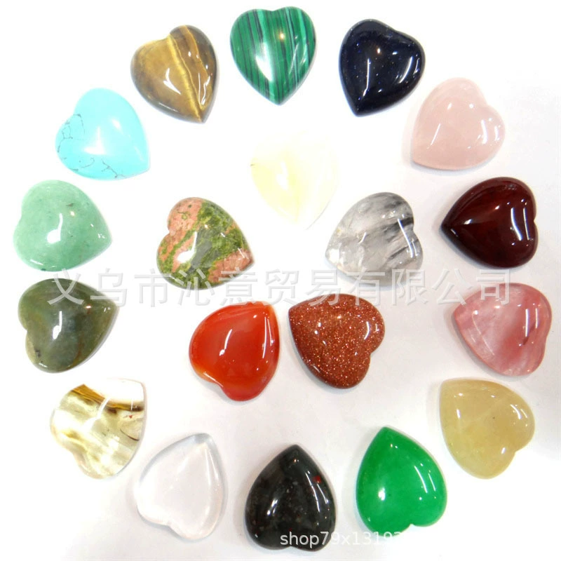 23*25 мм натуральный камень кристалл агат Одиночная дуга Сердце Кольцо самолет Персиковое сердце DIY ювелирные изделия инкрустированные голым камнем