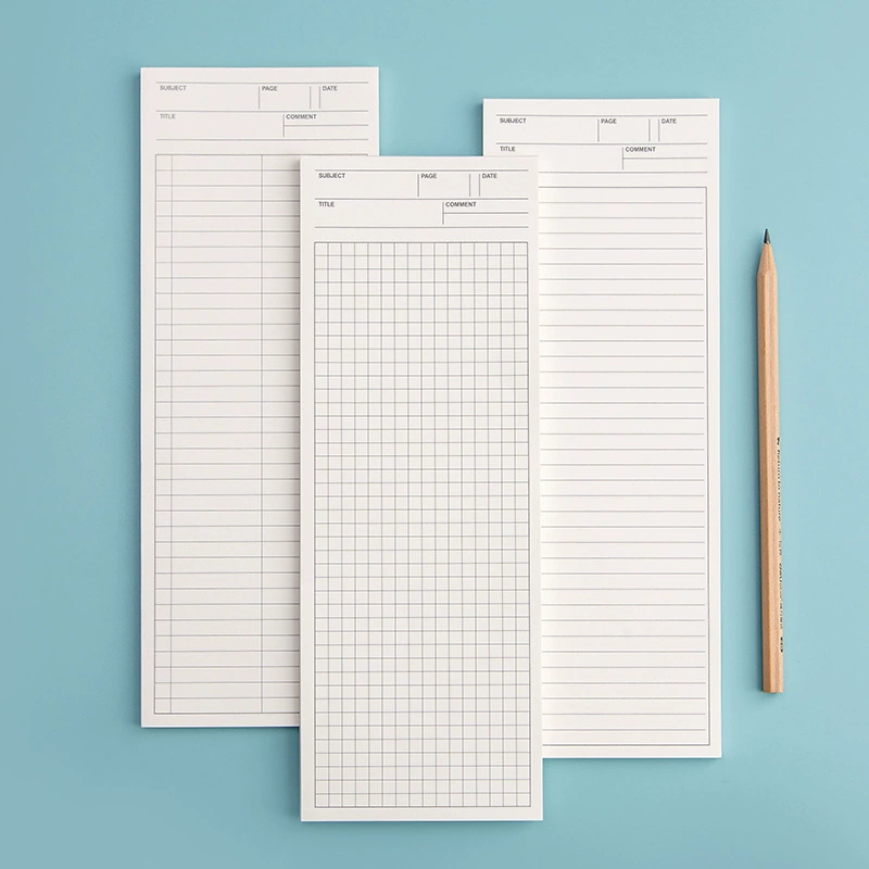 Long Tearable Note Pad (Xiaohongshu) B5‑half Non‑Adhesive Student Notebook, Grid & Lined Covers