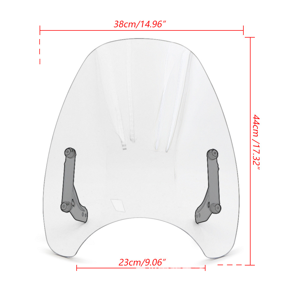 Suitable for Kawasaki W230/MEGRO S1, this is a retro-style, height-increasing front windshield cover, a transparent accessory for motorcycle modification