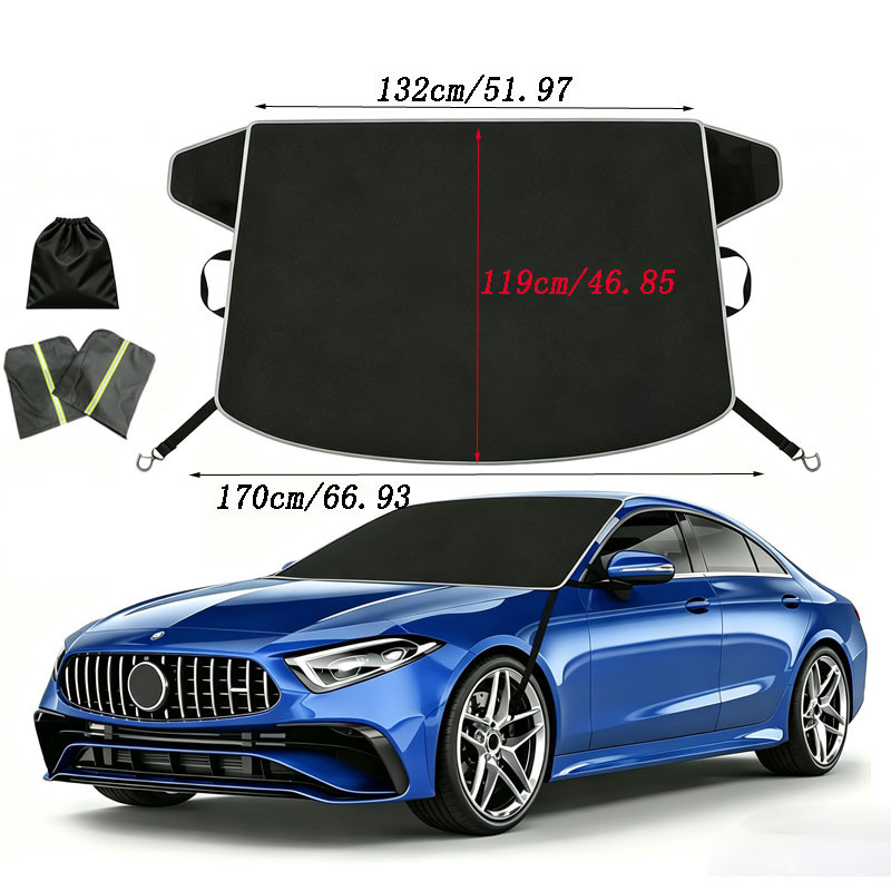 New car snow cover for the front windshield, made of Oxford fabric, enlarged and thickened, waterproof and frost-proof