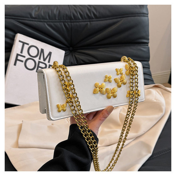 Cross-border live broadcast of a generation of fashion hardware butterfly simple atmosphere small fragrance fashion chain small square bag women