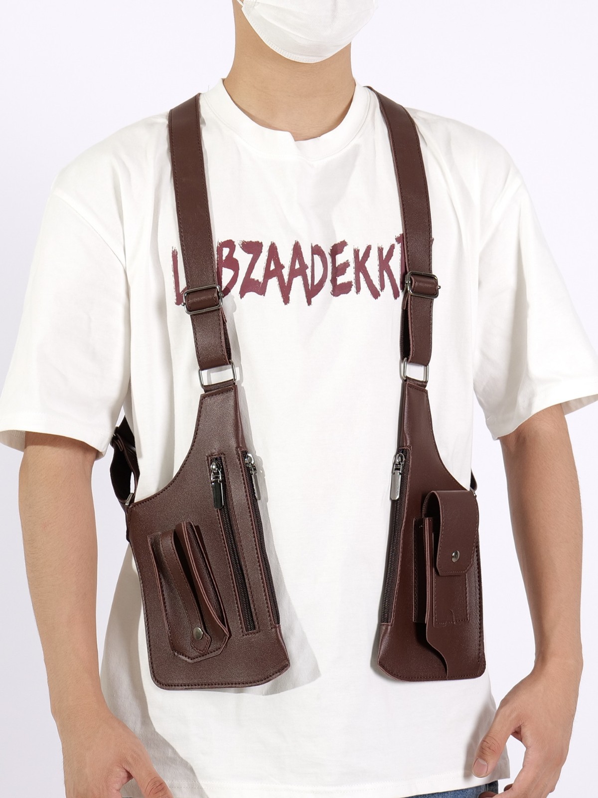 Amazon hombre retro brazalete bolso multifuncional mujer al aire libre bolso de teléfono móvil correa a través de 1861 marrón