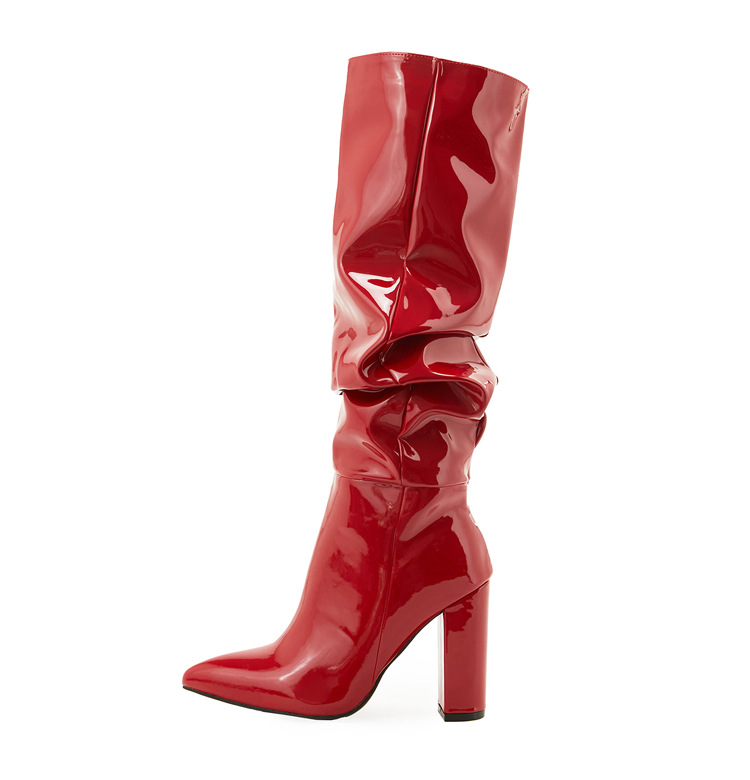 Women's new winter fashion pointed toe women's boots thick heel boots_voghion.com