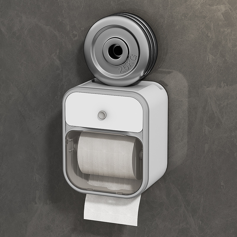 Caja de toallas de papel colgada en la pared sin perforación baño ligero de lujo estantes transparentes caja de almacenamiento doméstica caja de extracción simple caja de plástico