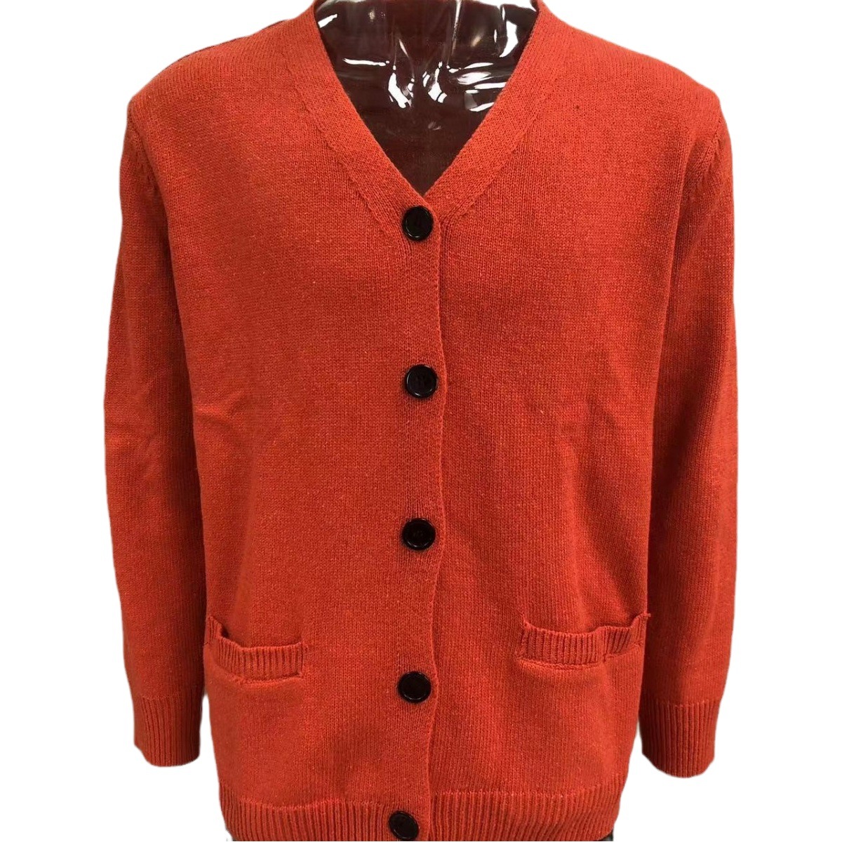 Amazon transfronterizo ropa de hombre con bolsillos bilaterales Otoño e Invierno Nueva prendas de punto con cuello en V manga larga suéter Delgado cardigan