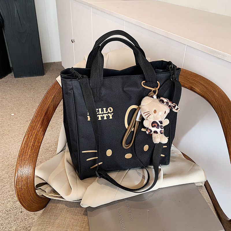 Cute Cat Handbag Women's New Large Capacity Tote Bag Fashionable All-match Nylon Shoulder Crossbody Office Bag Cute Cat Handbag Women's New Large Capacity Tote Bag Fashionable All-match Nylon Shoulder Crossbody Office Bag