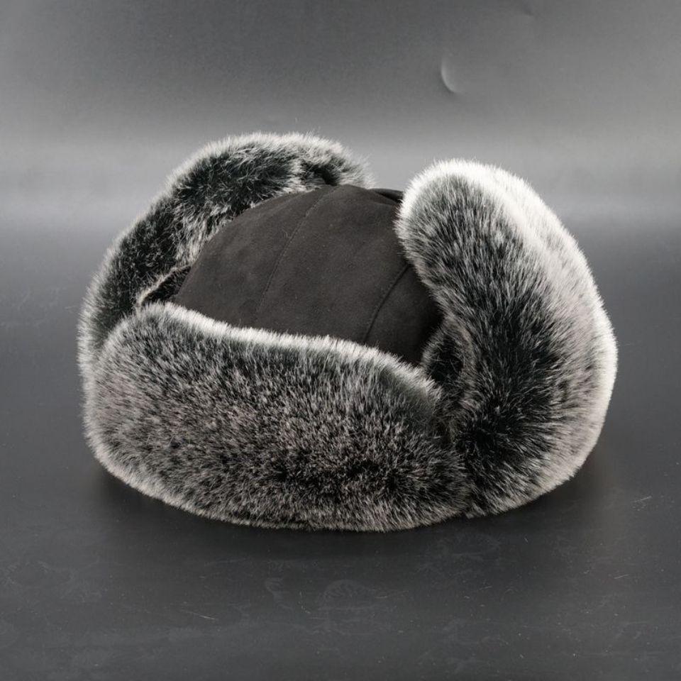 Russian Mongolian sheepskin winter Northeast Lei Feng snow imitation fox straw hat, father middle-aged and elderly ear_voghion.com