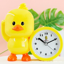 儿童闹钟小黄鸭学生起床卡通ao特曼床头钟表摆件座钟创意桌面摆件