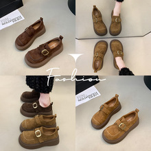 厚底勃肯鞋女全包2025新款秋季女鞋复古博肯单鞋小个子增高乐福鞋