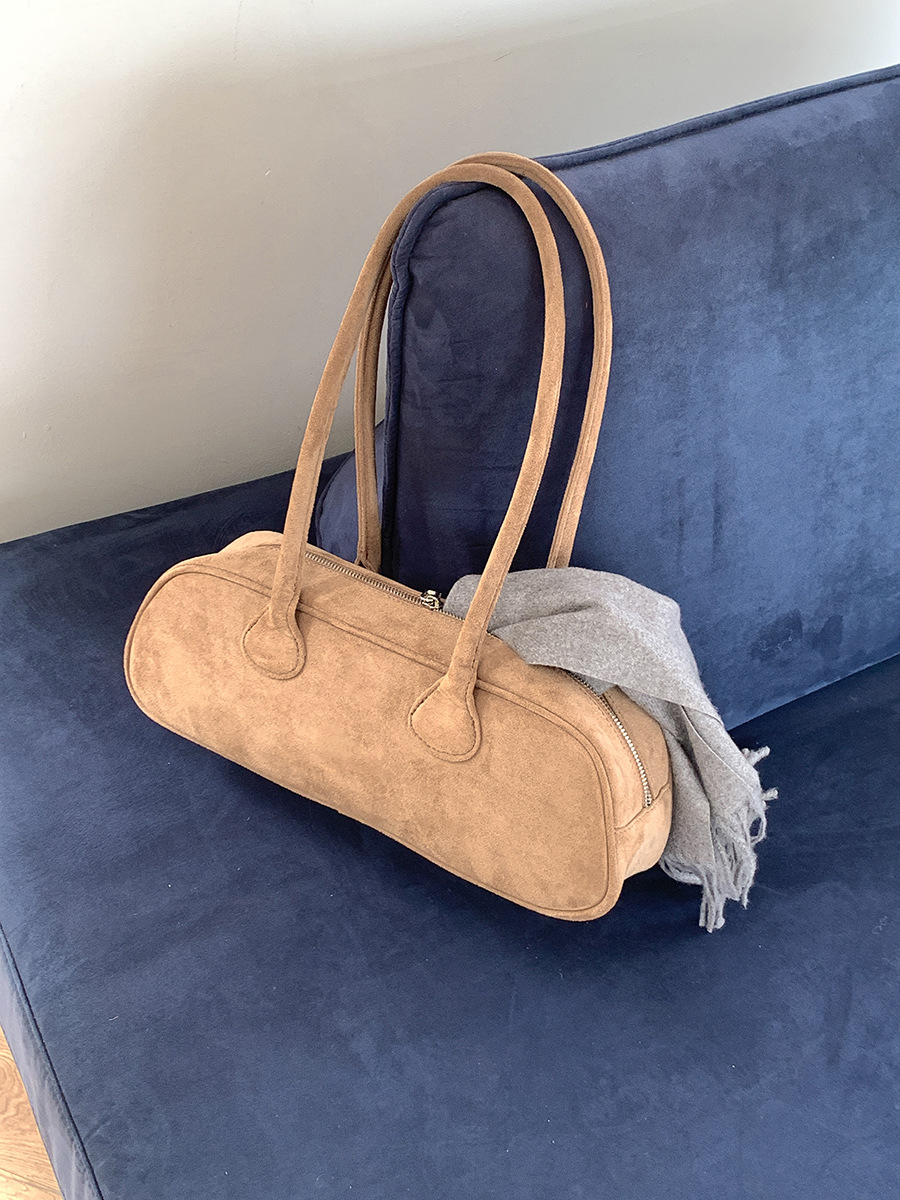 Cross-Border Baguette Underarm Bag For Women Fashion Retro Suede Niche Luxury Suede Handbag Shoulder Bag - Thumbnail 8
