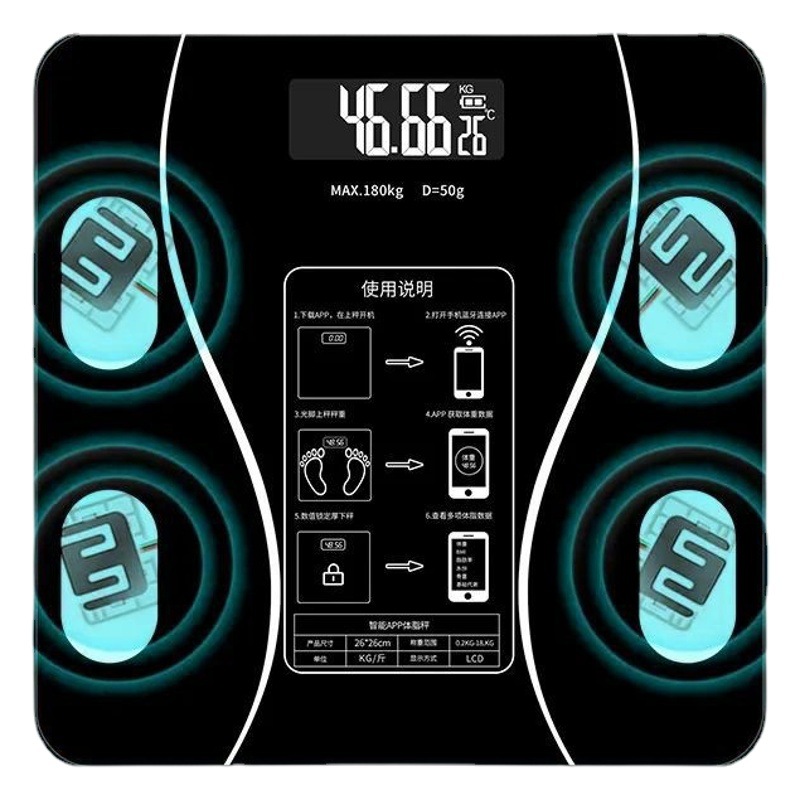 Escala de grasa corporal inteligente precisión hogar grasa escala adulto Bluetooth escala cuerpo escala pequeña Escala electrónica escala de peso