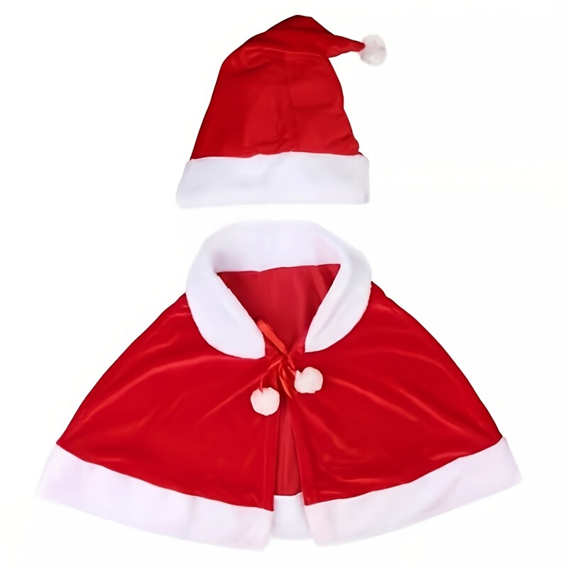 クリスマスの大人の女性の帽子のマントクリスマスの短い子供のベルベットのパーティーの服の帽子|undefined