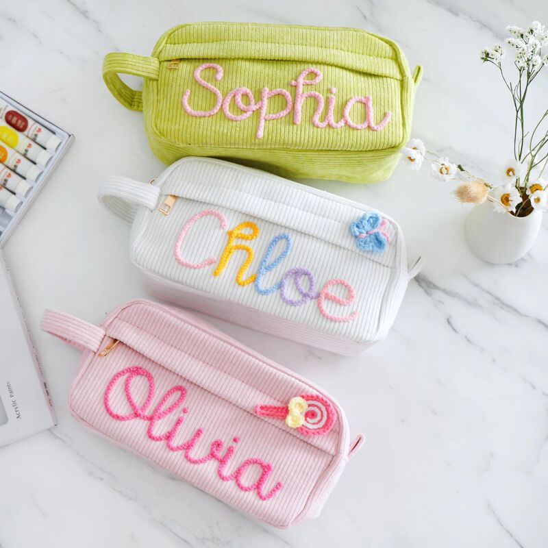Etsy Personalized Thick Wool Corduroy High-Value Cosmetic Bag Portable Large-Capacity High-End Cosmetics Bag Cute Etsy Personalized Thick Wool Corduroy High-Value Cosmetic Bag Portable Large-Capacity High-End Cosmetics Bag Cute