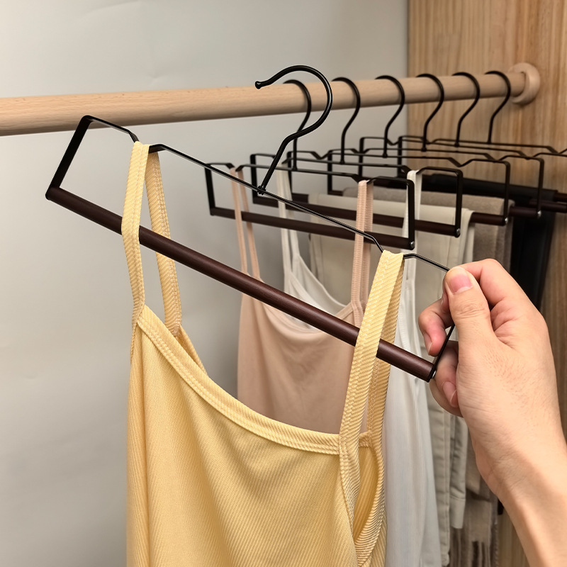 特許取得済みのハイエンド無垢材パンツラック、痕跡のない厚みのある家庭用キャビネット収納衣料品店専用の鉄製パンツラック|undefined